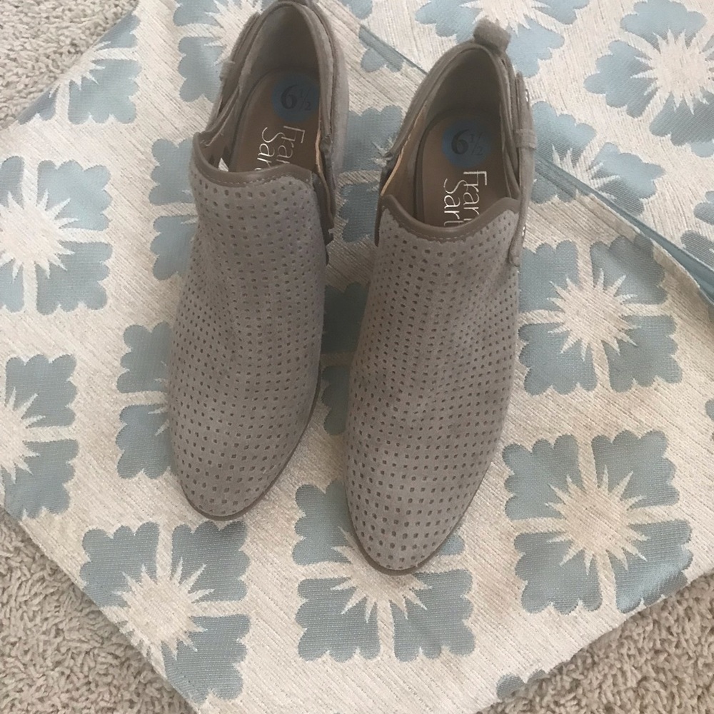 Light gray suede Franco Sarto booties